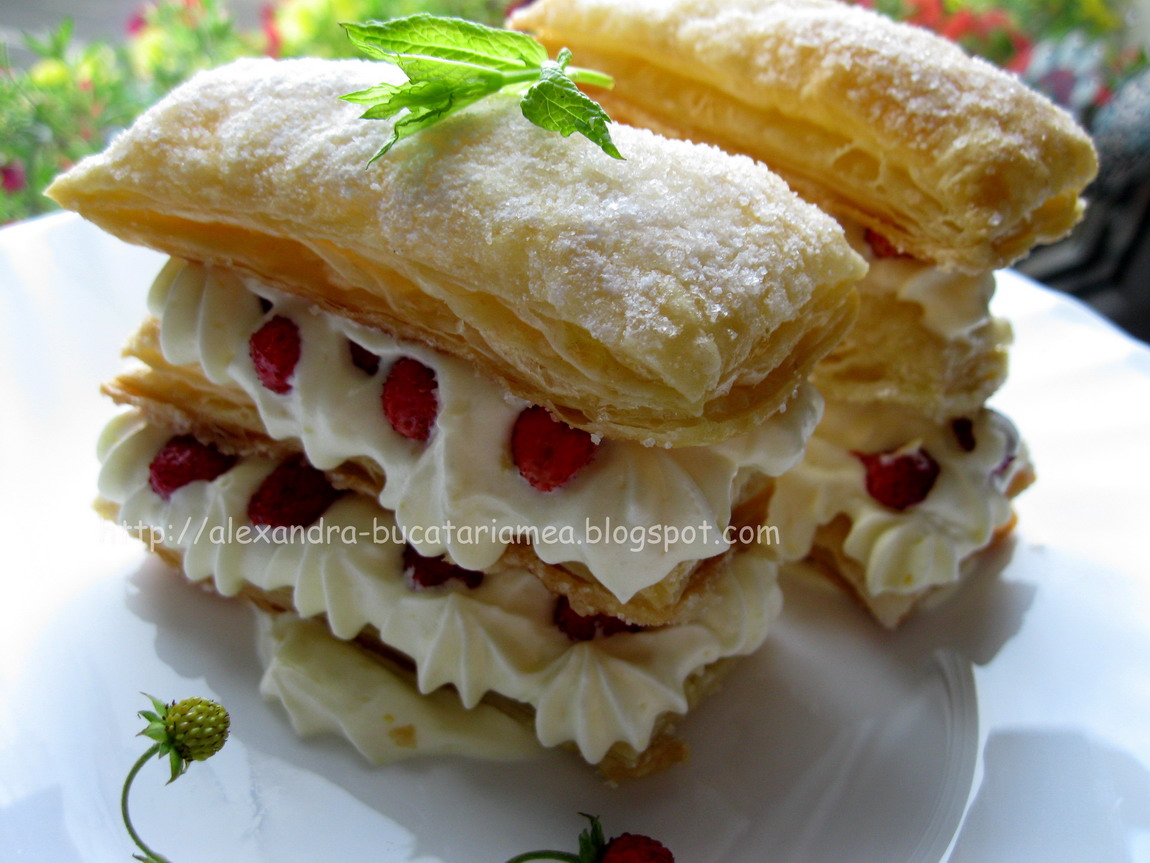 Mille-feuille cu frăguţe