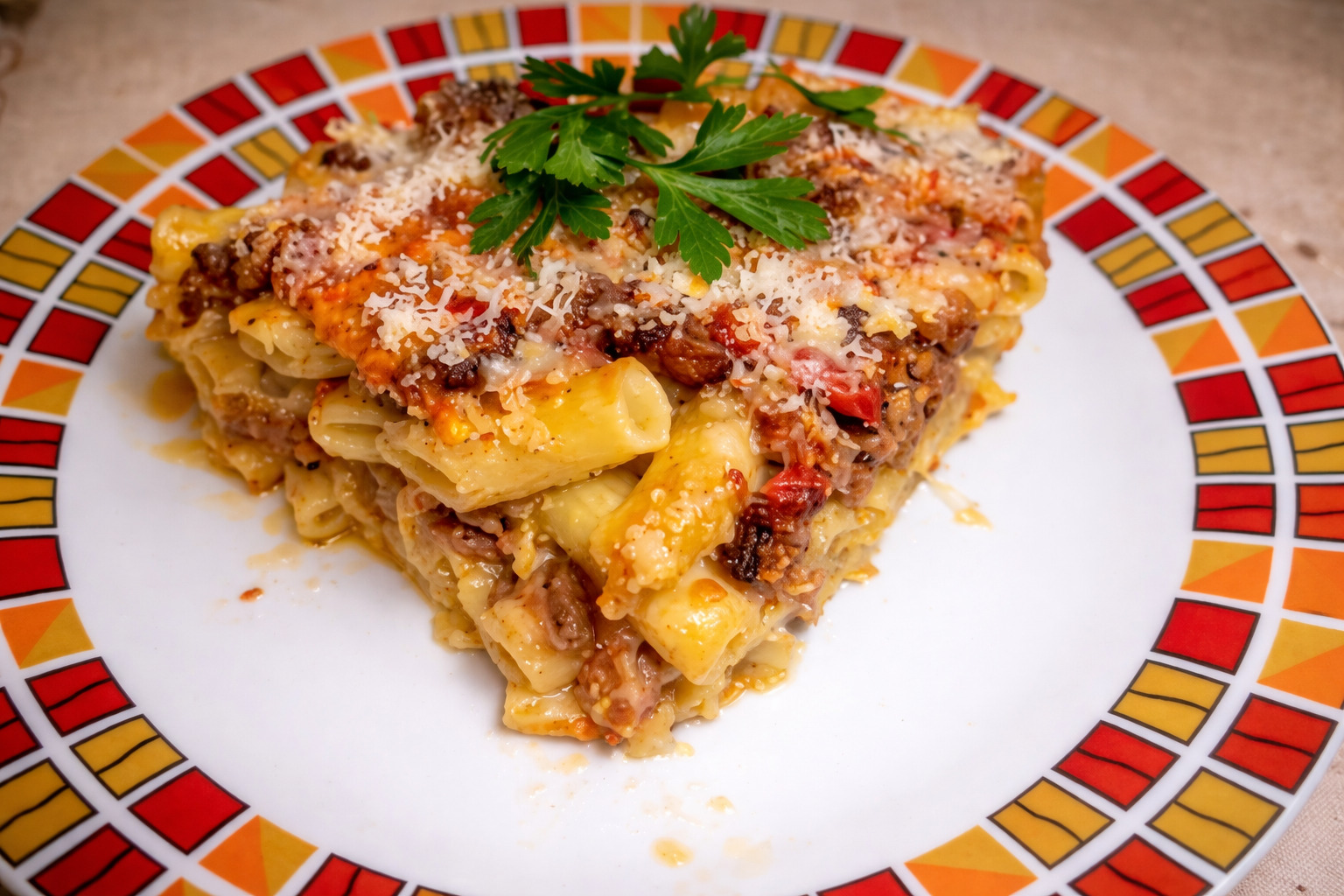 Paste cu carne tocata la cuptor