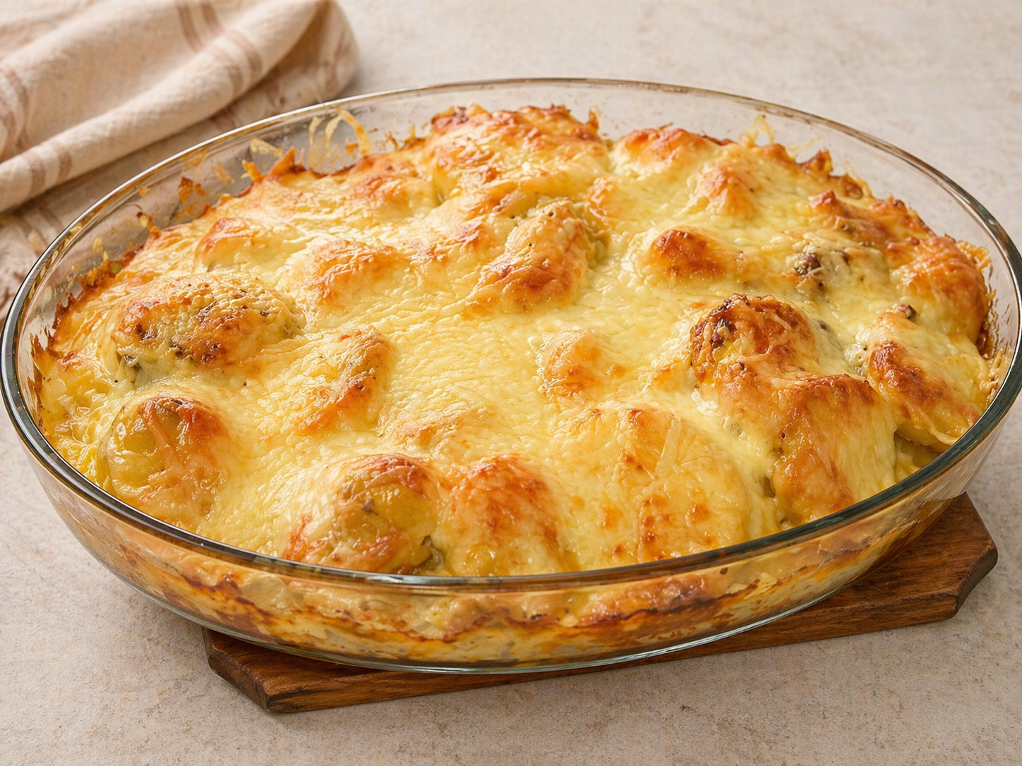 Garnitura cartofi gratinati