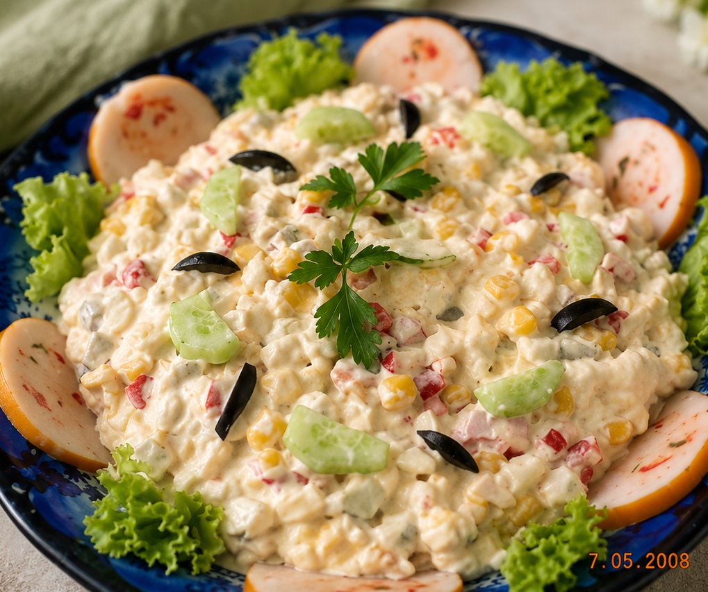 Salata cu paste si porumb
