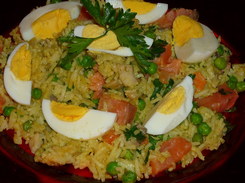 Kedgeree cu somon afumat