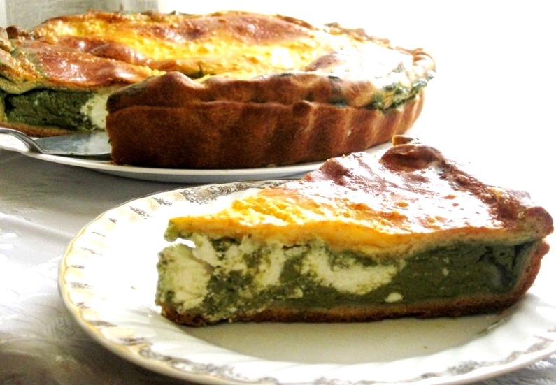 Tarta cu spanac,branza feta si bilute de mozzarella