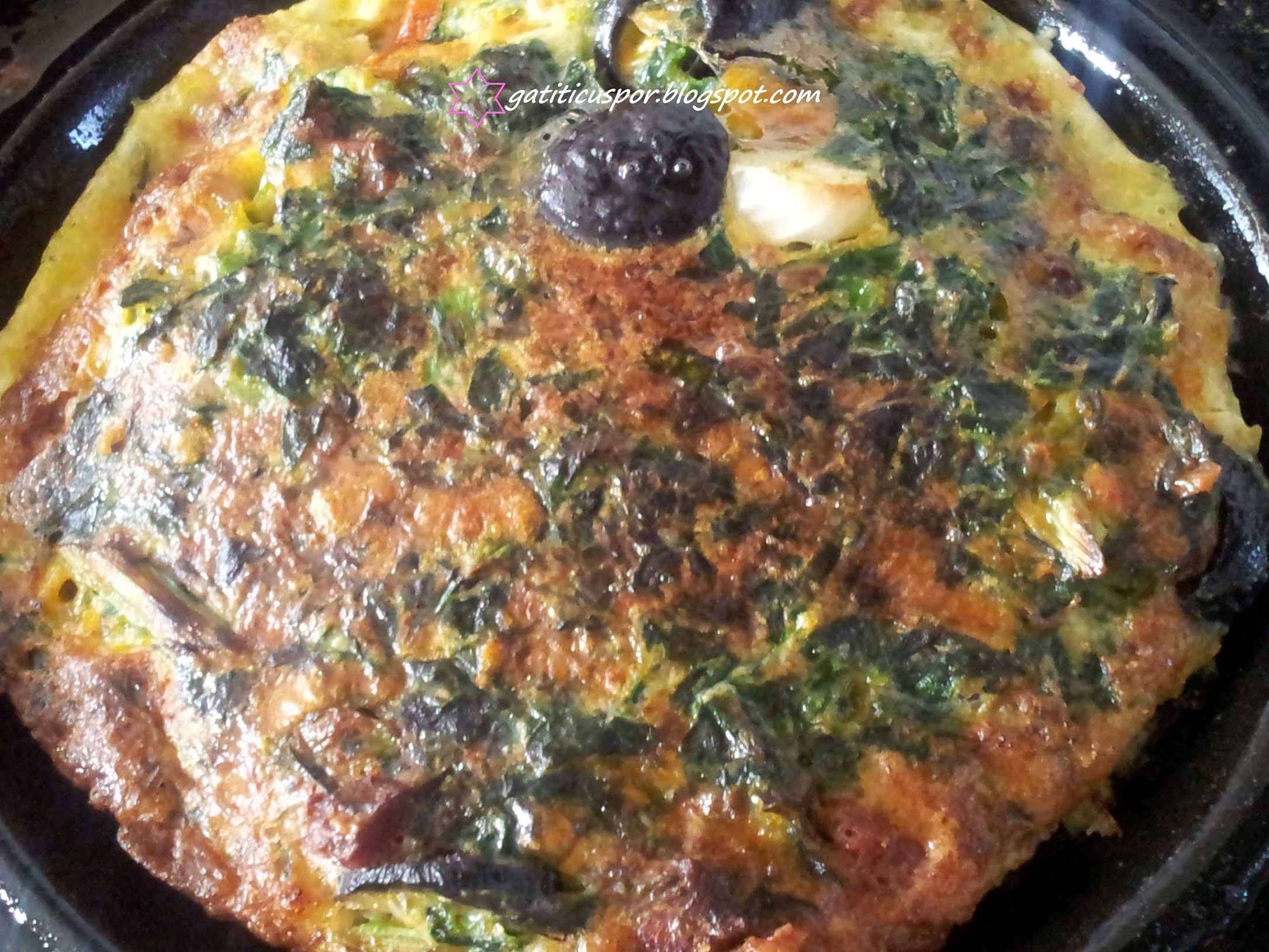 Frittata cu spanac si chorizo