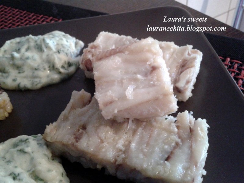 Risotto cu file de cod si sos cu ricotta si patrunjel