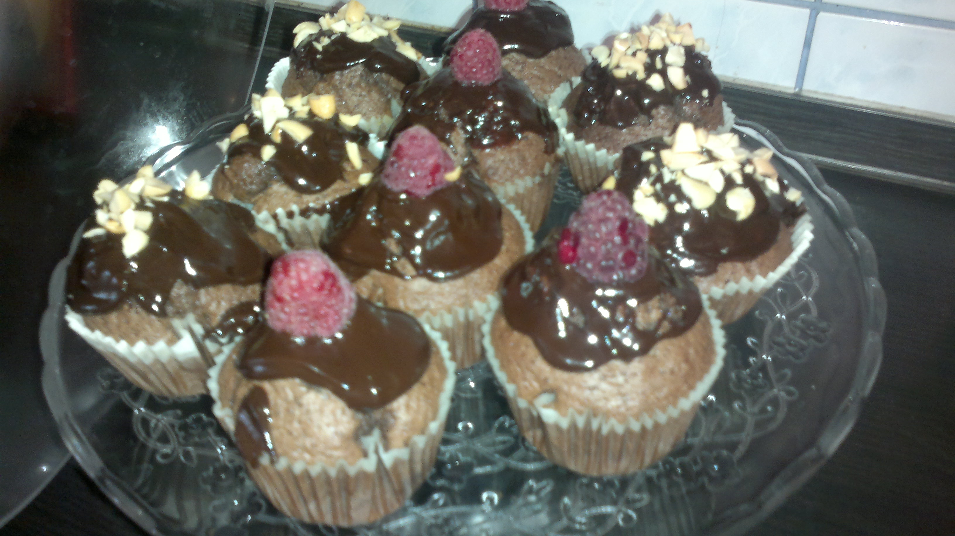 Cupcakes brownies cu zmeura si ciocolata