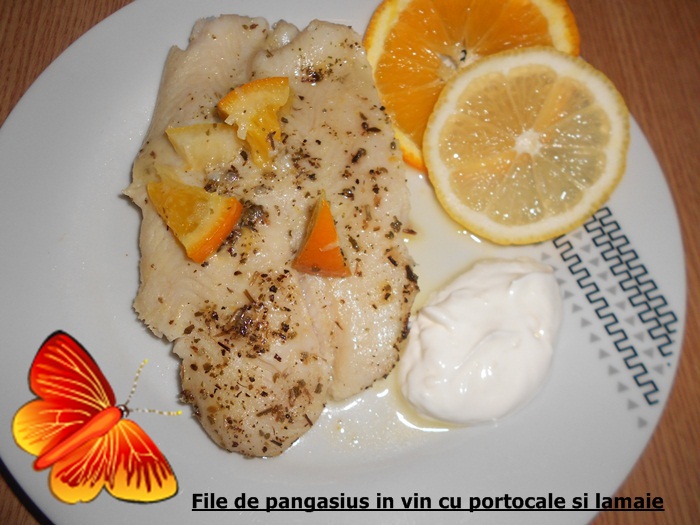 File de pangasius cu portocala si lamaie