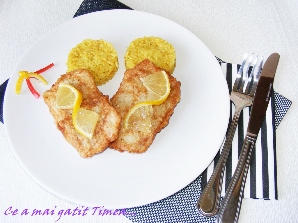 File pangasius pane cu orez aromat