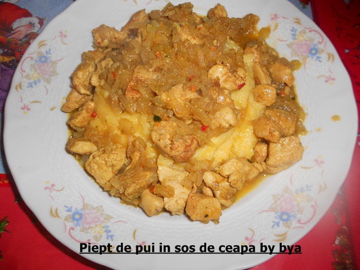 Piept de pui in sos de ceapa