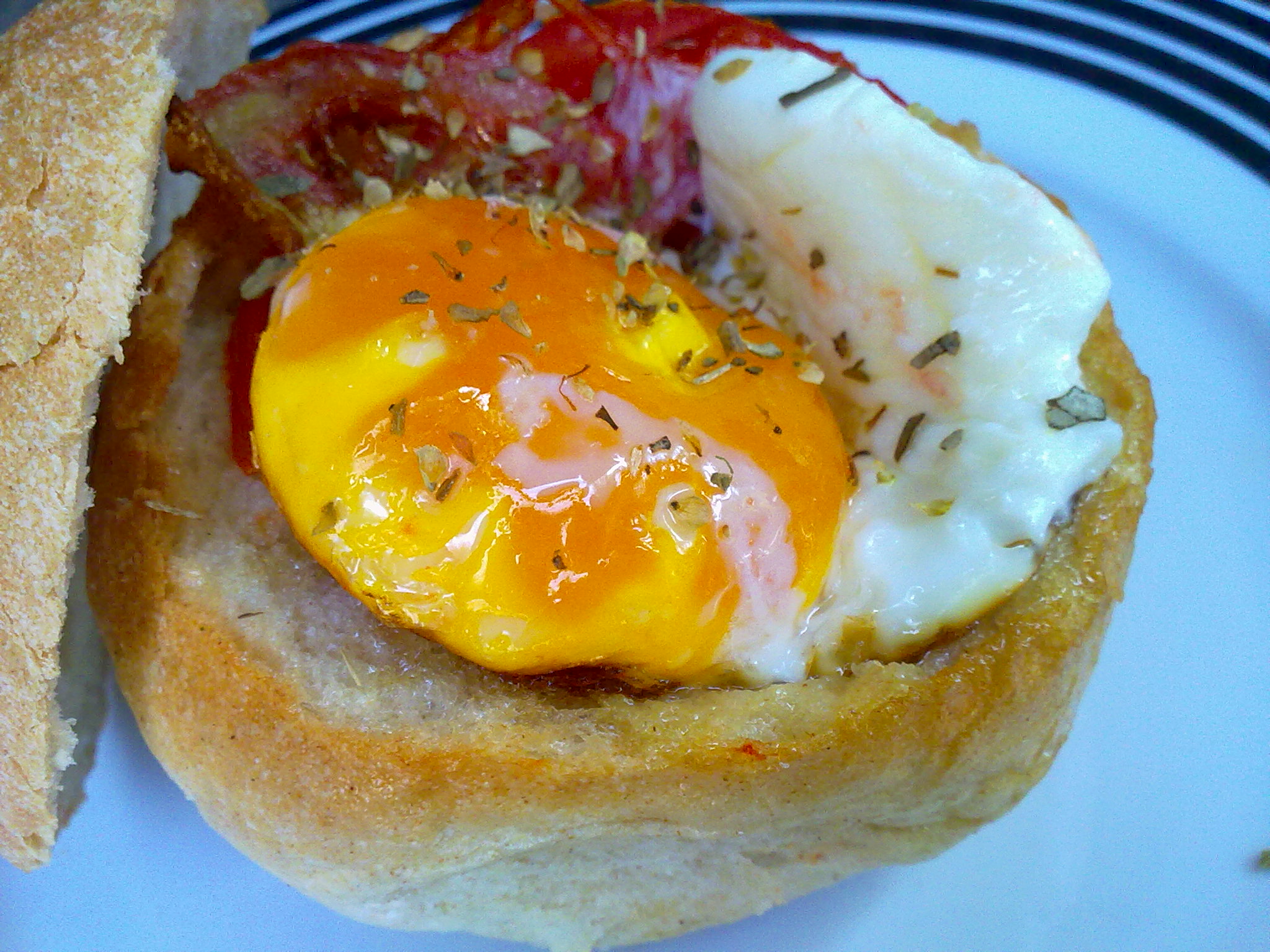 Bread bowl breakfast