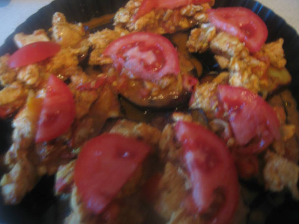 Vinete la cuptor cu piept de pui si curry
