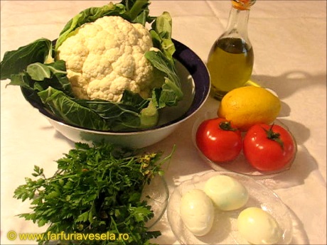 Salata de conopida cruda cu oua