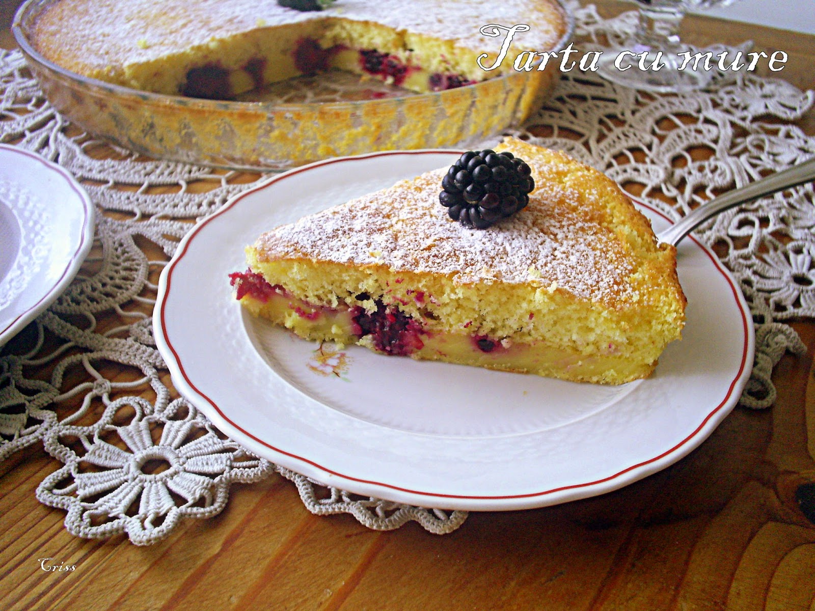 Tarta/clafoutis cu mure