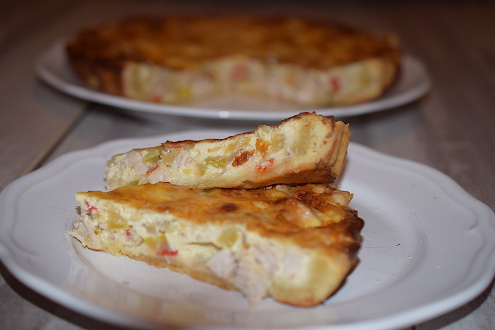 Quiche cu pui si legume