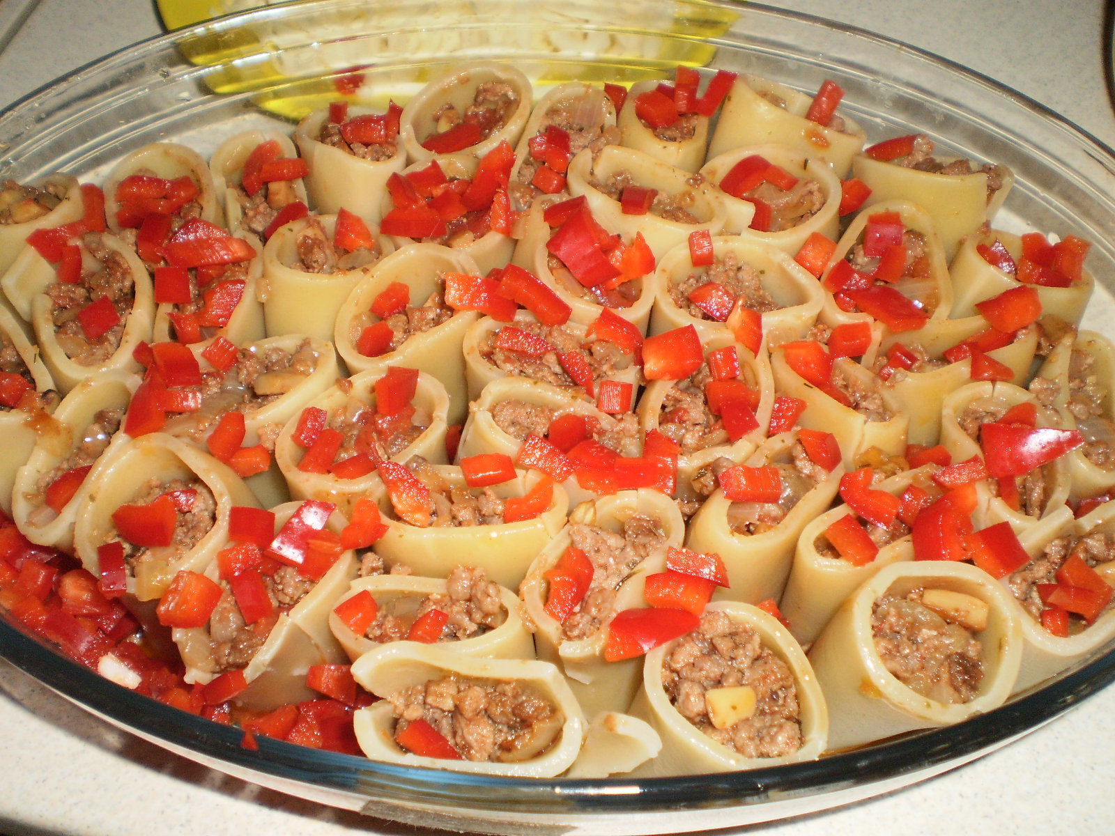 Paccheri umpluti la cuptor