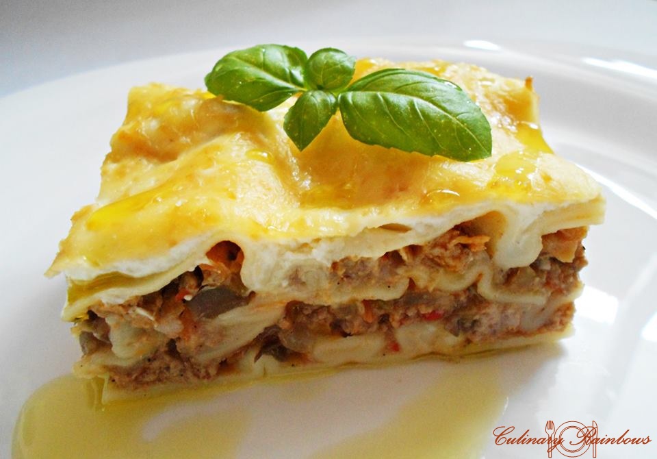 Lasagna cu vită și ciuperci