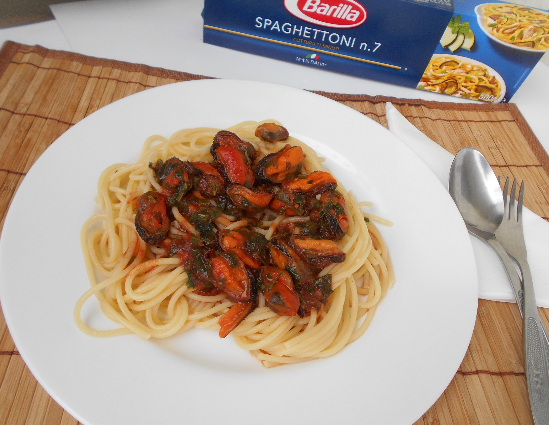 Spaghete cu carne de scoici