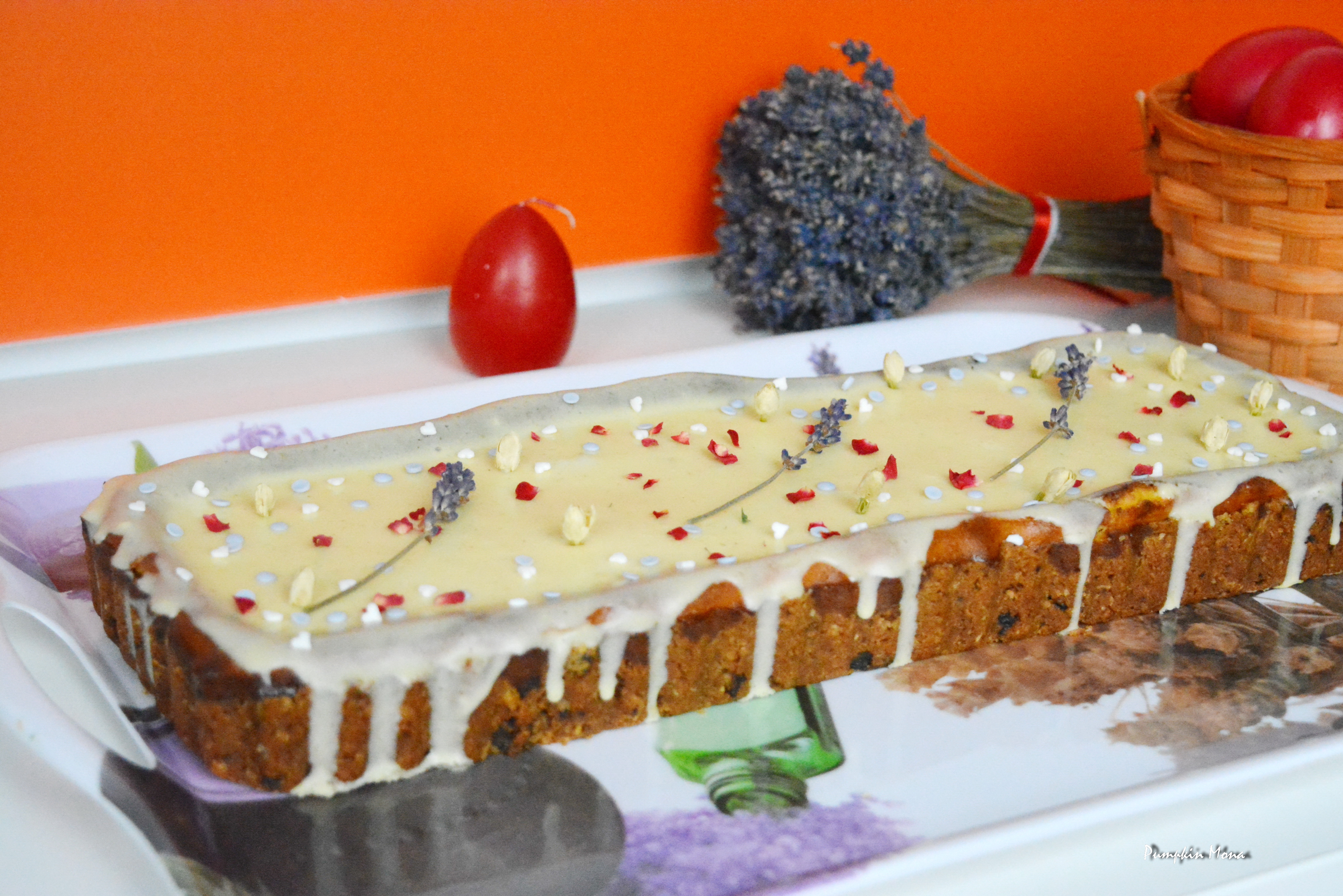 Cheesecake cu lavanda si pepene confiat