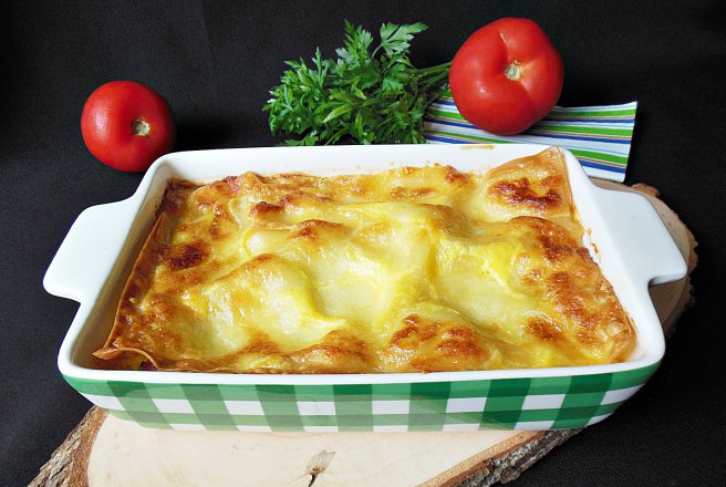 Lasagna cu branza si bacon