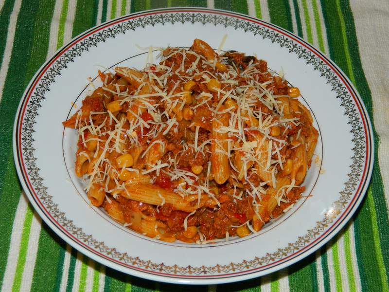 Paste integrale cu carne tocata