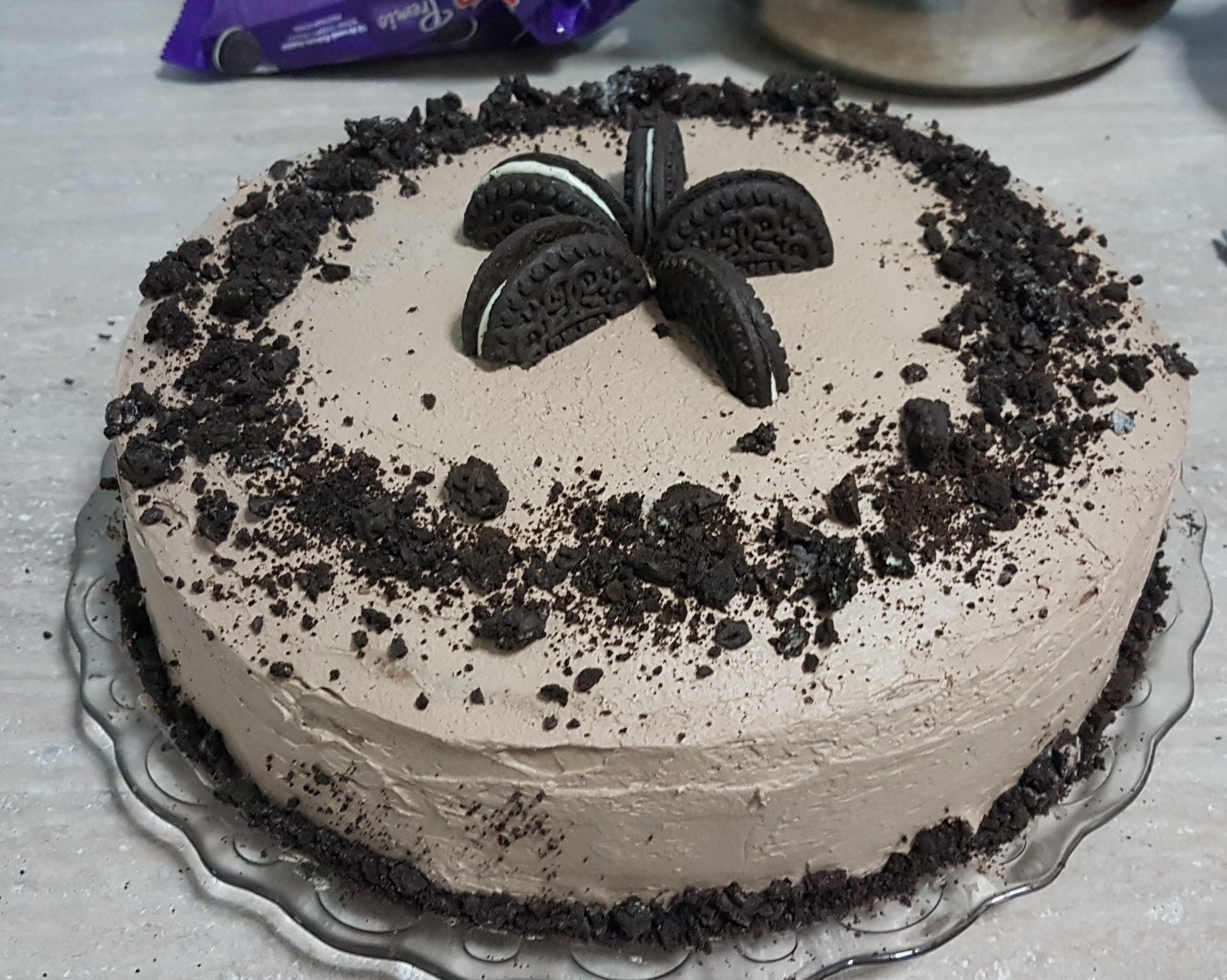 Desert tort cu crema Oreo si banane