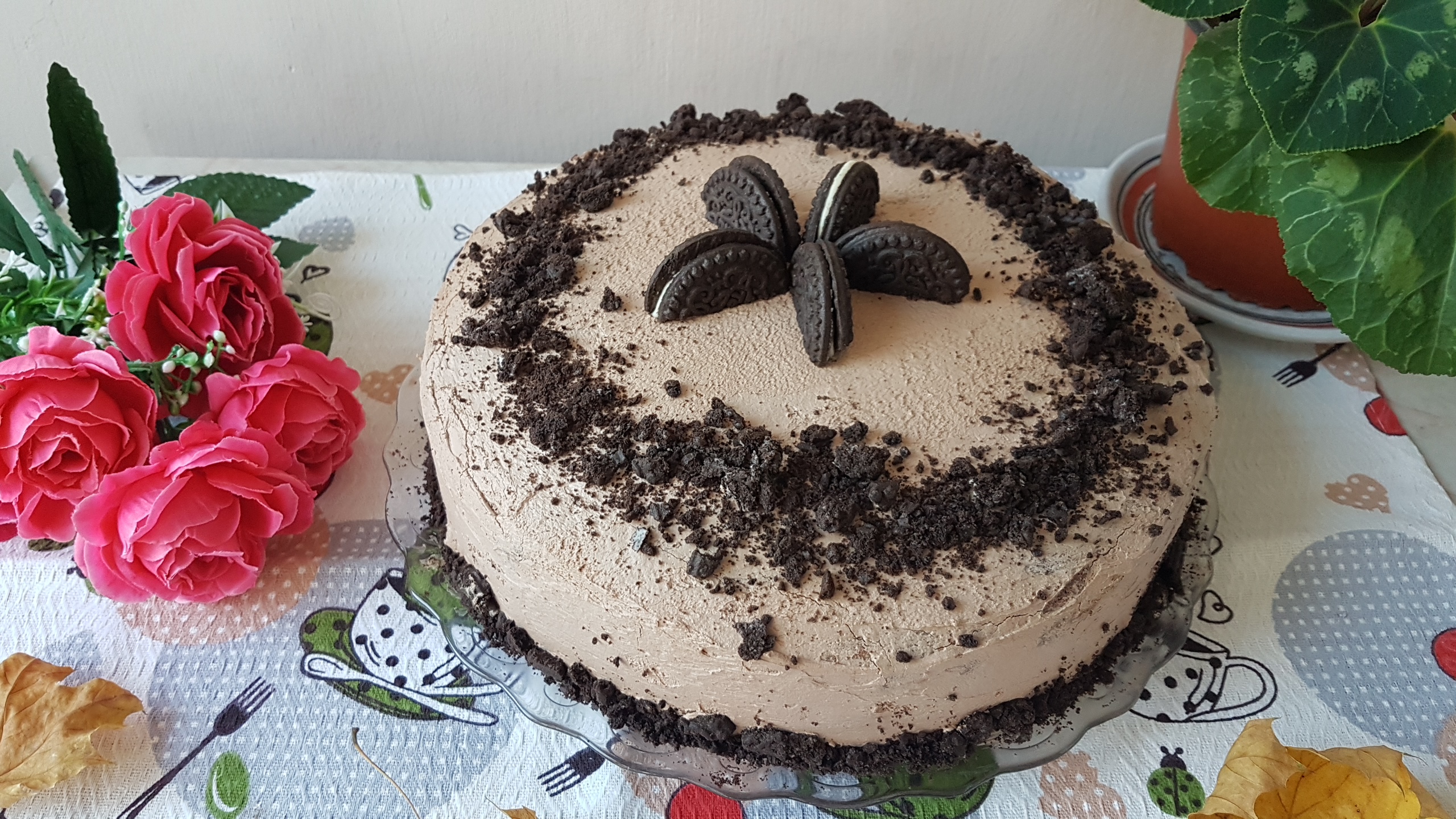 Desert tort cu crema Oreo si banane