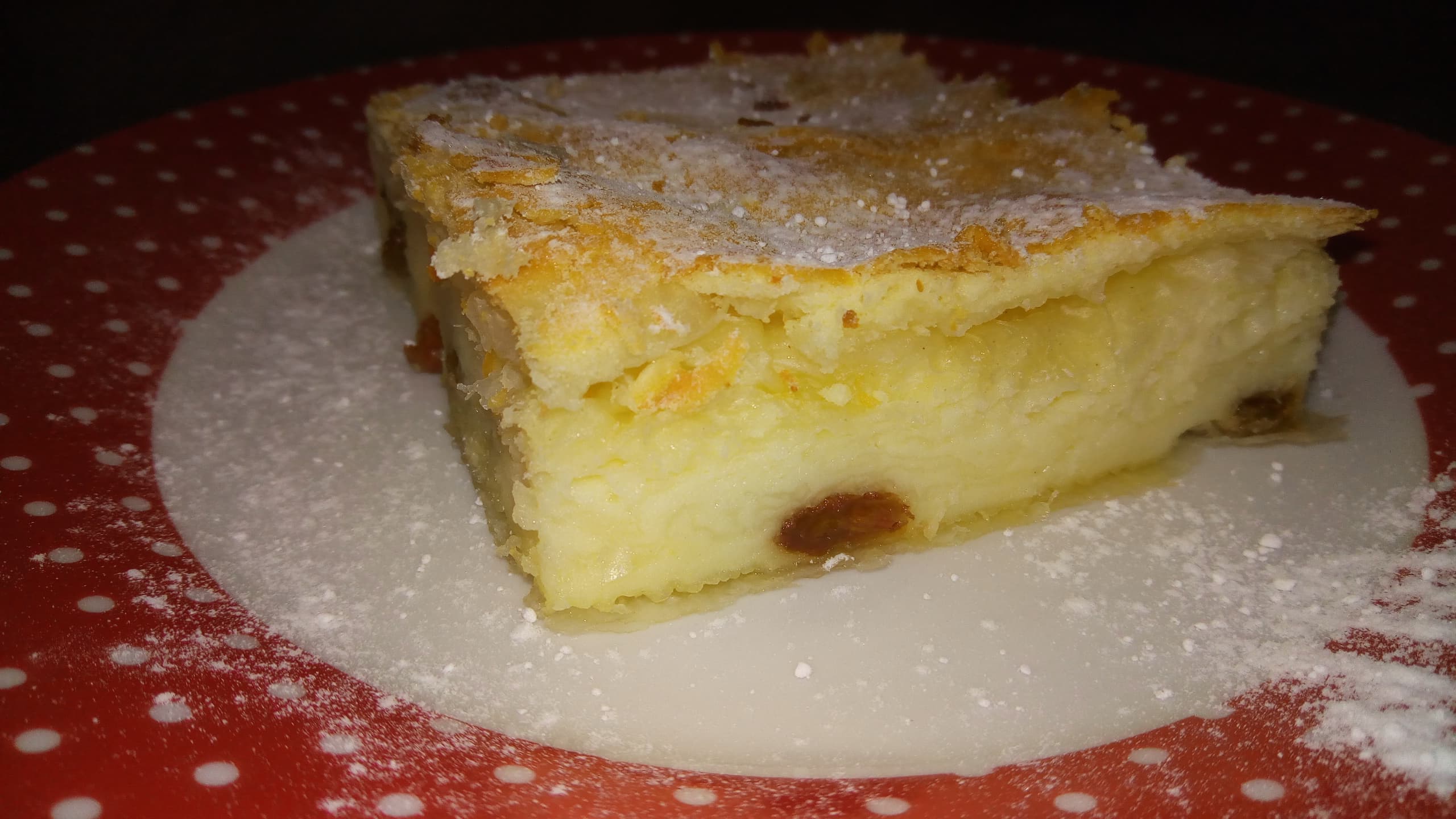 Desert placinta cu crema de branza (fromage blanc)