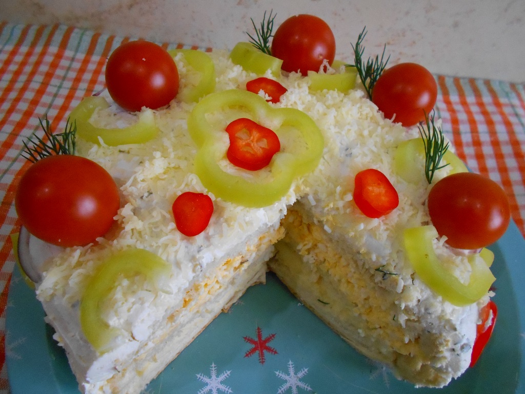 Aperitiv tort, cu oua si lactate