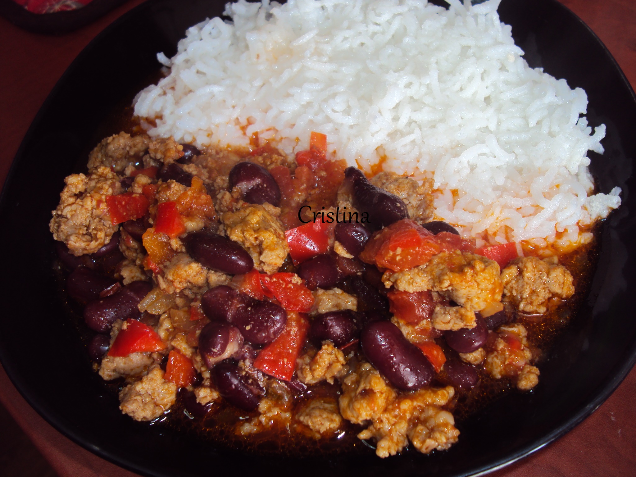 Chili con carne si orez