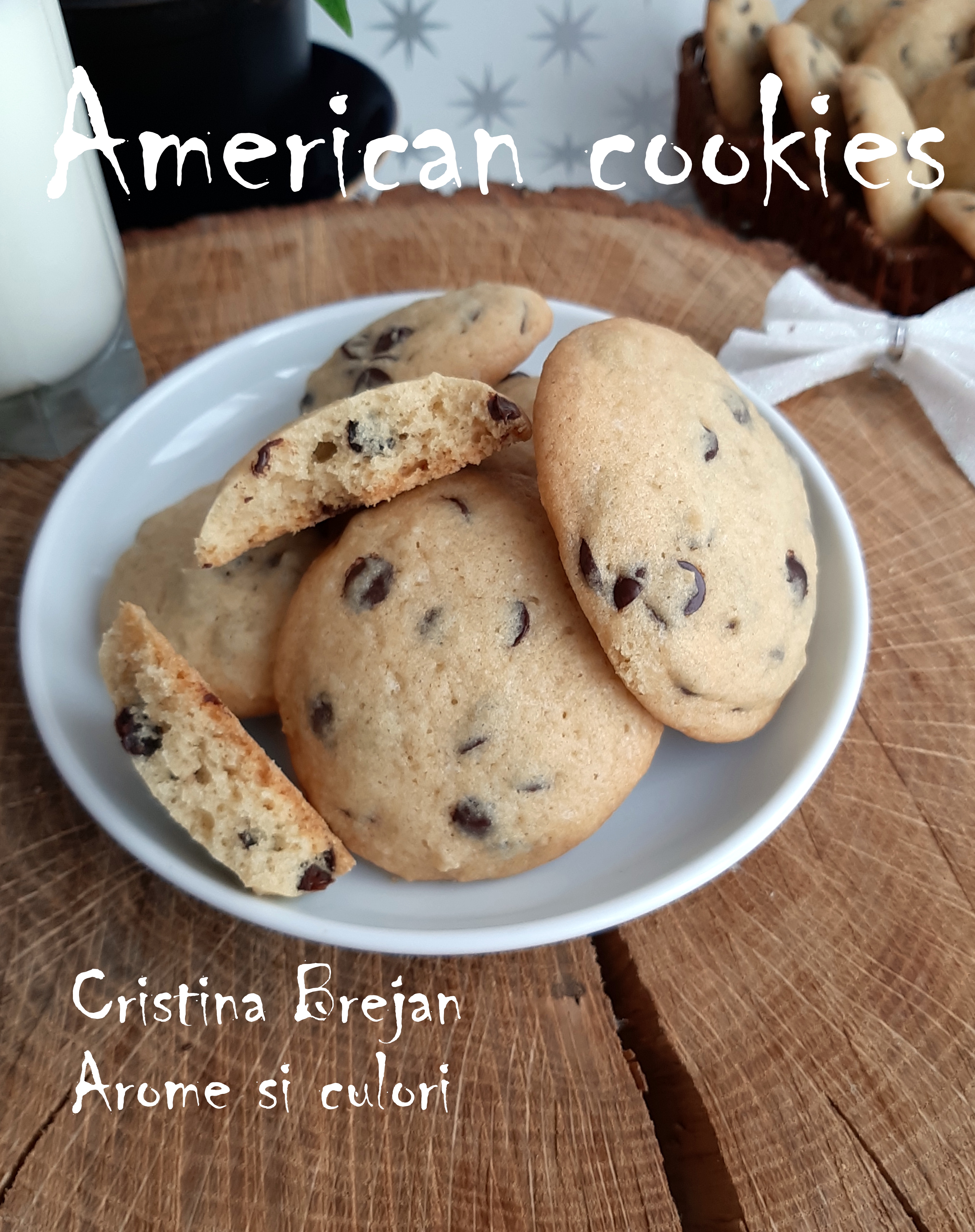 Desert American chocolate chip cookies