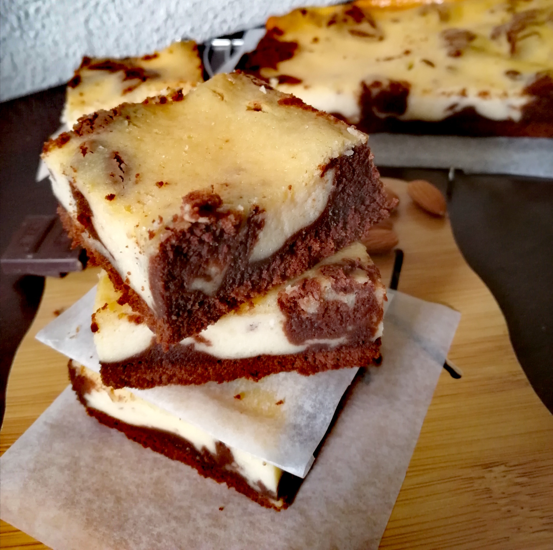 Desert brownie cheesecake