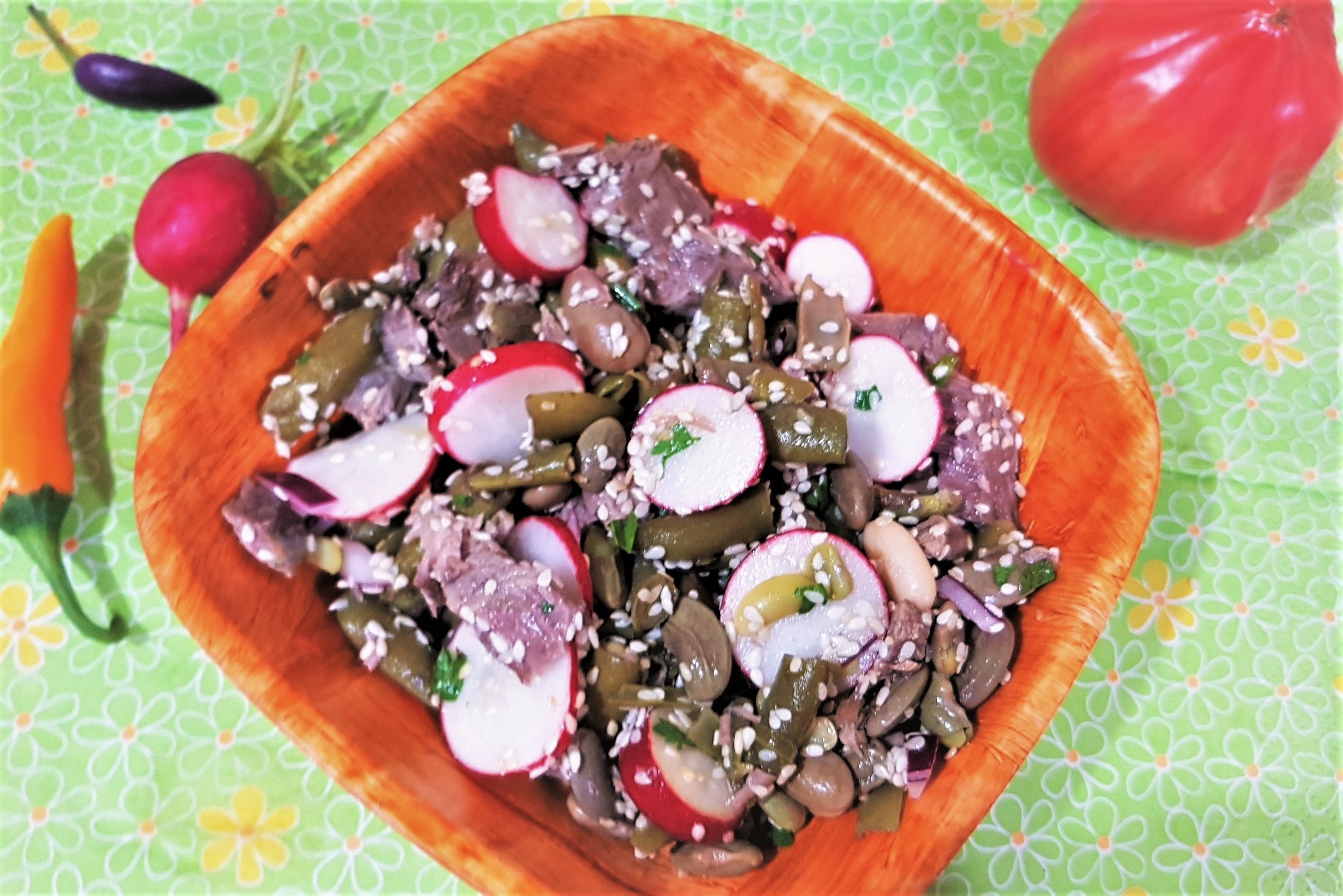 Salata de fasole verde cu carne de vitel