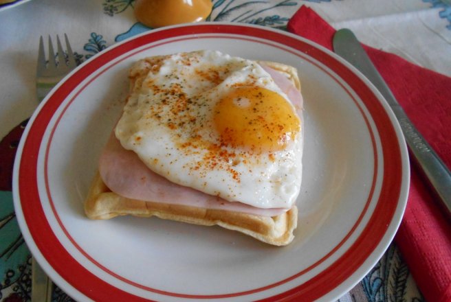 Aperitiv gofre Croque Monsieur