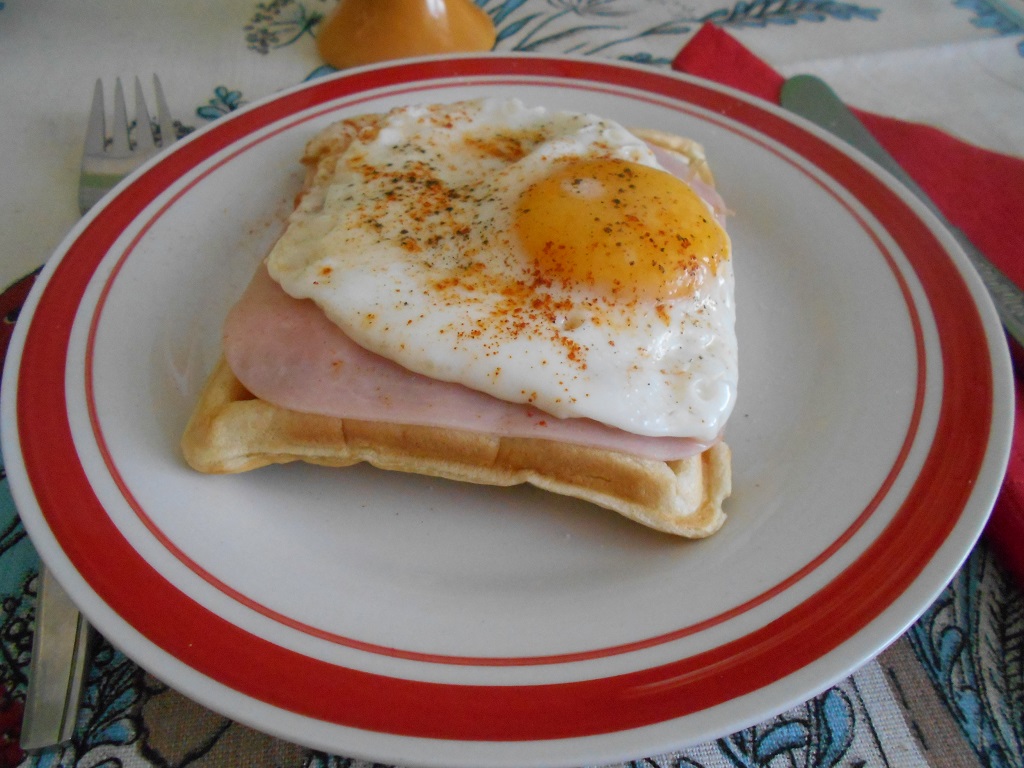 Aperitiv gofre Croque Monsieur