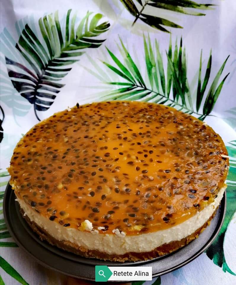 Cheesecake cu fructul pasiunii, un desert care te cucereste prin gust si aroma