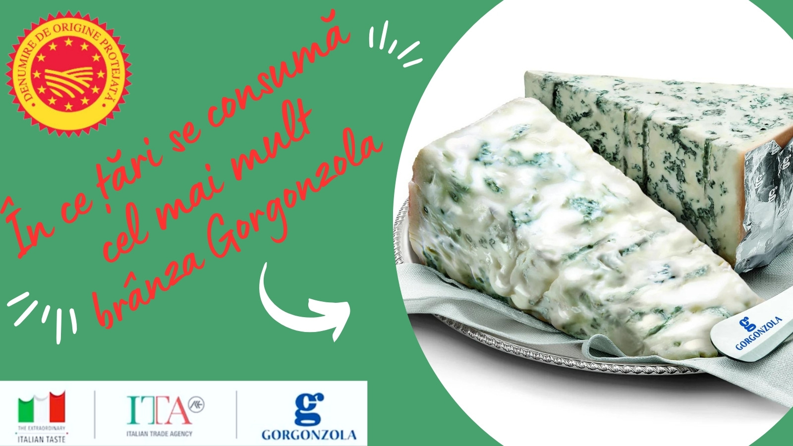 În ce țări se consumă cel mai mult Gorgonzola DOP importată din Italia