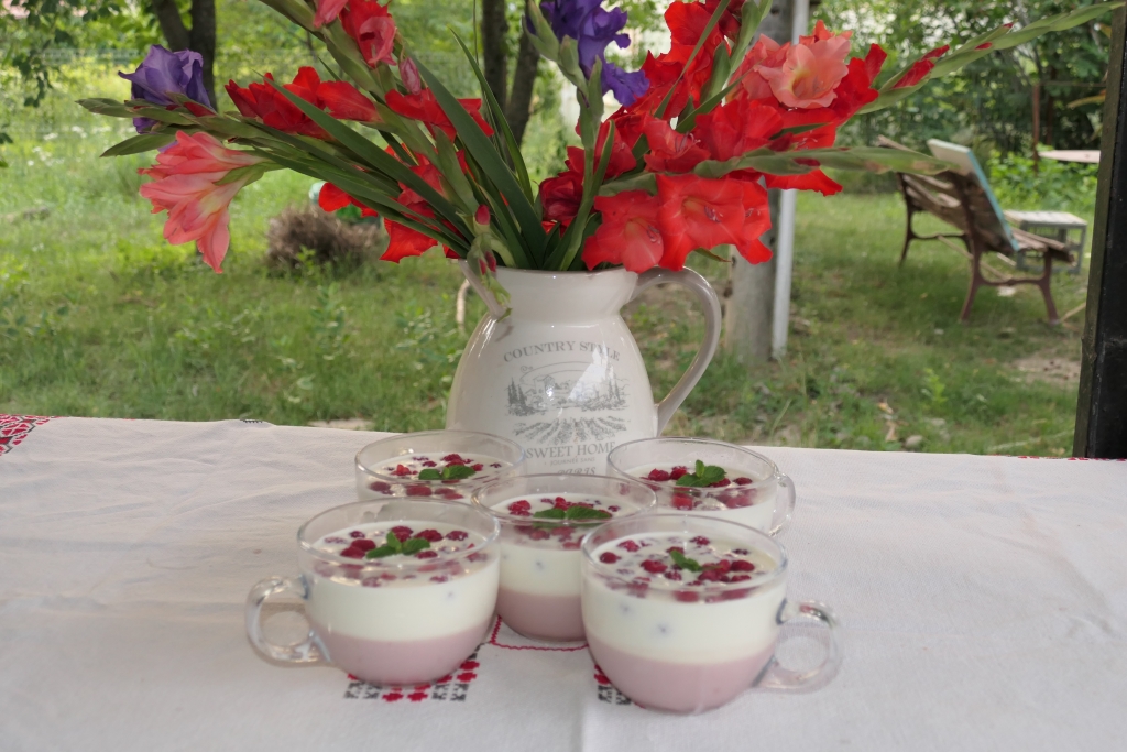 Panna Cotta cu zmeura  - Deliciu fin si cremos