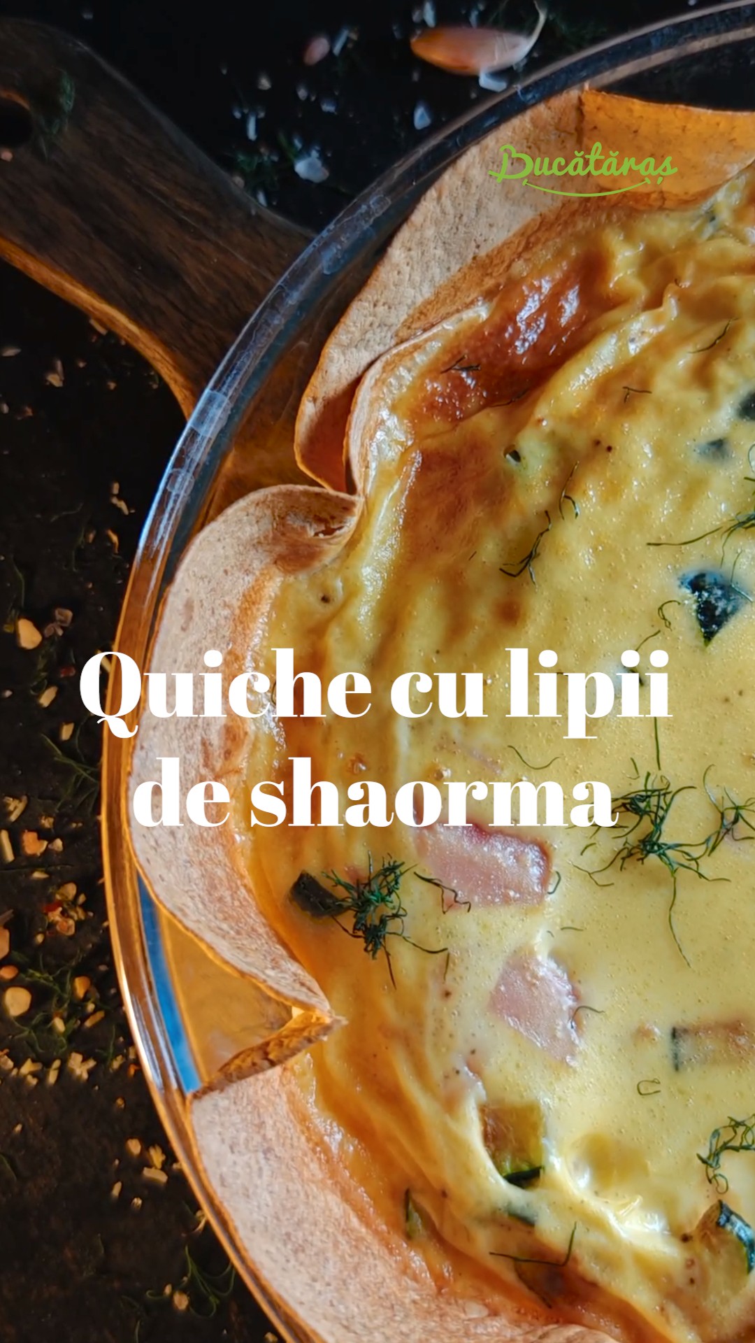 Quiche cu dovlecei - Varianta rapidă cu lipie