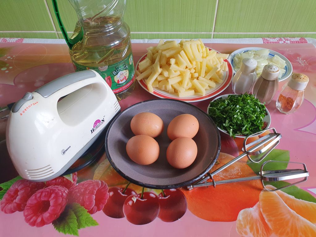 Tortilla cu cartofi si ceapa, la tigaie - omleta spaniola simpla si gustoasa